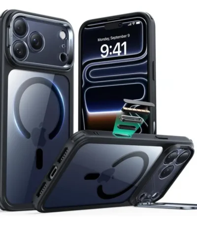 iPhone 17 Pro Max ESR Classic Hybrid With Stand Case – Clear Black