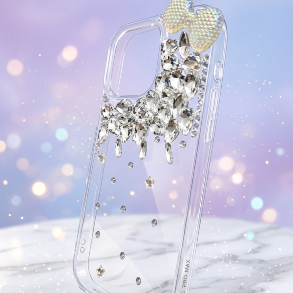 Crystal Bow Diamond Bling Clear Phone Case